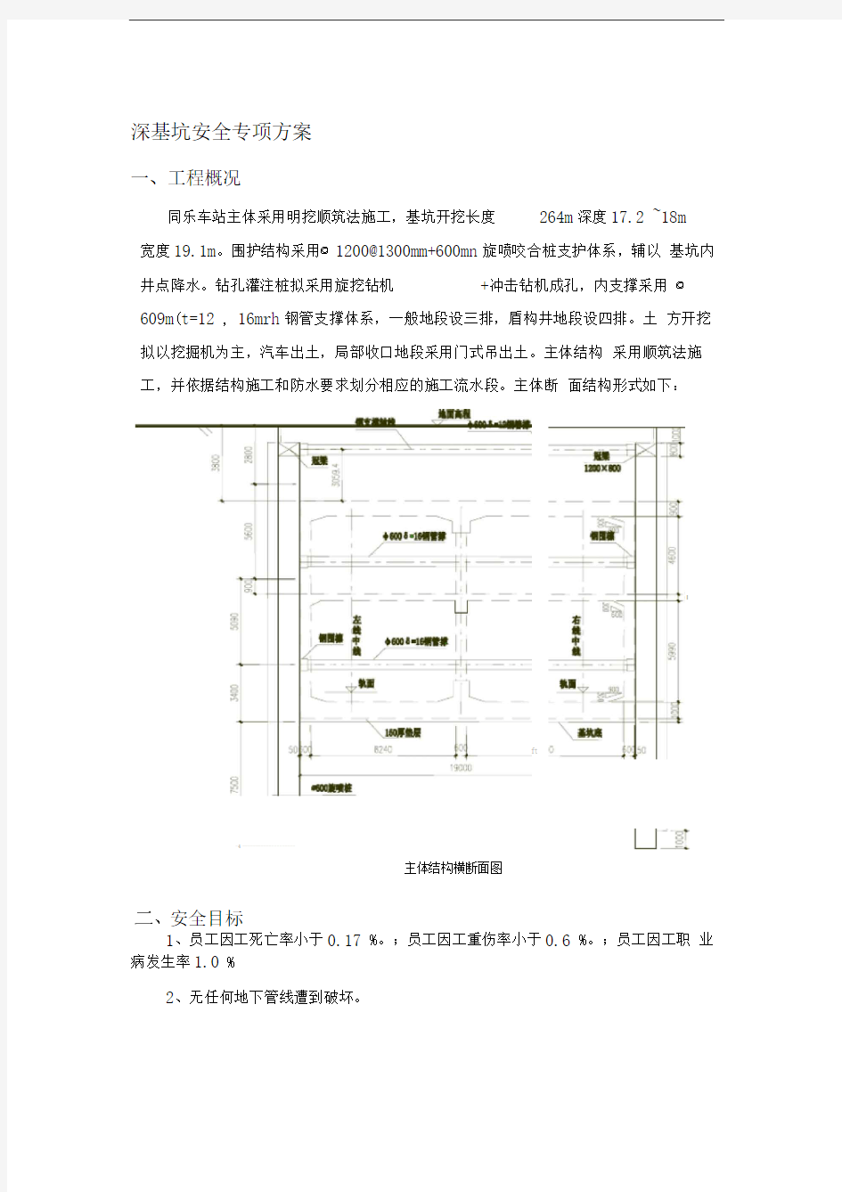 深基坑专项施工安全方案