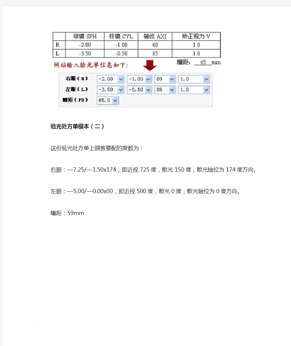 如何看验光数据