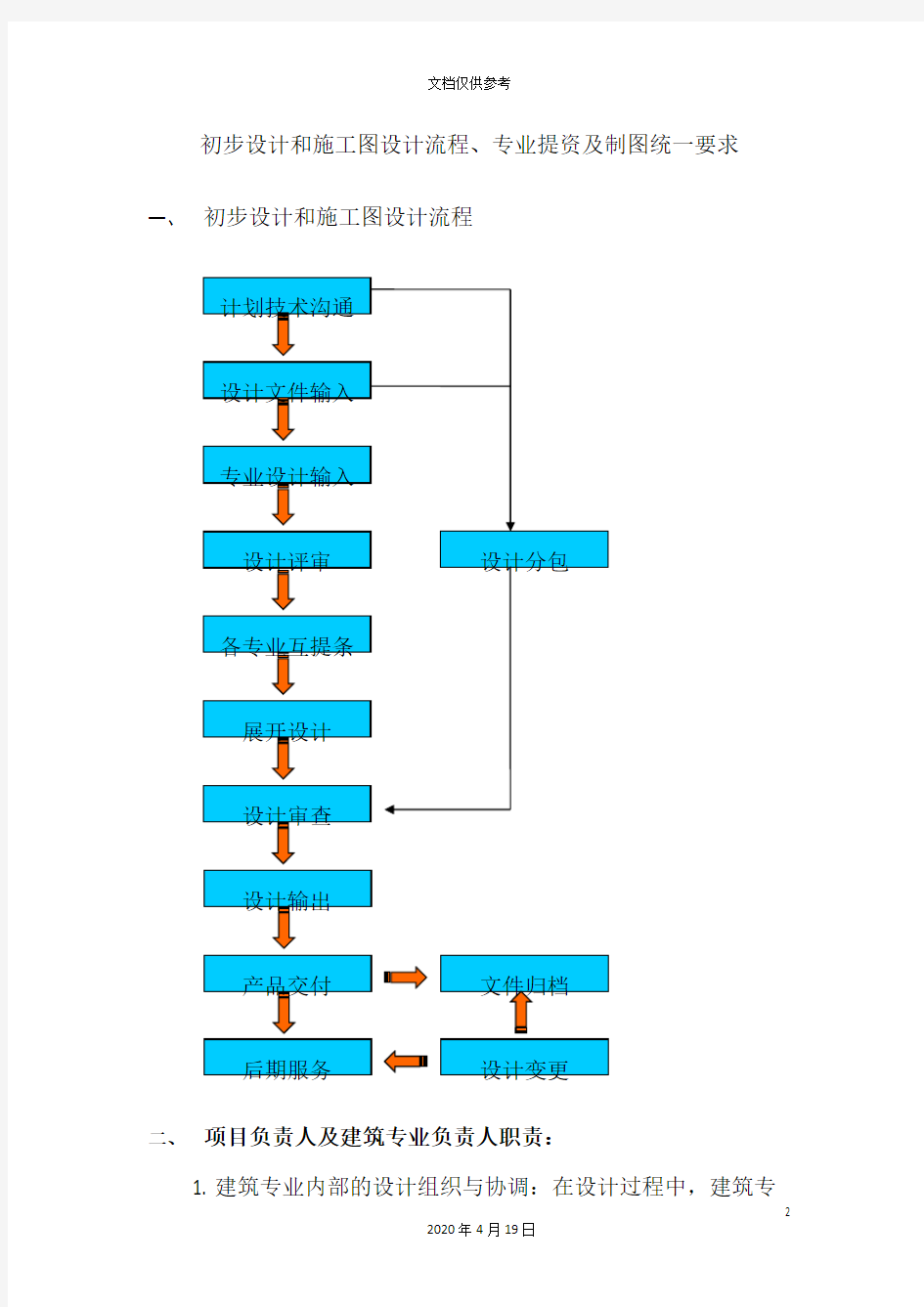 初步设计和施工图设计流程