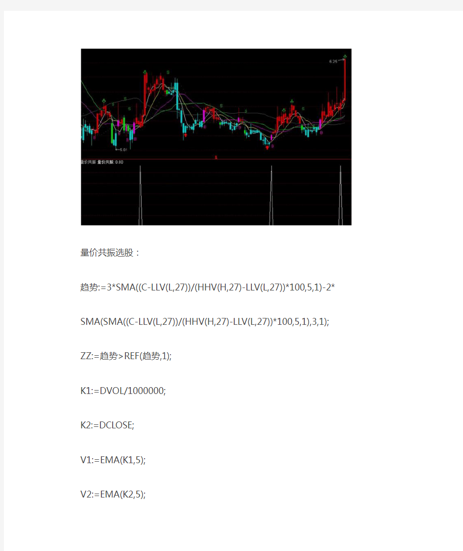 量价共振选股通达信指标公式源码