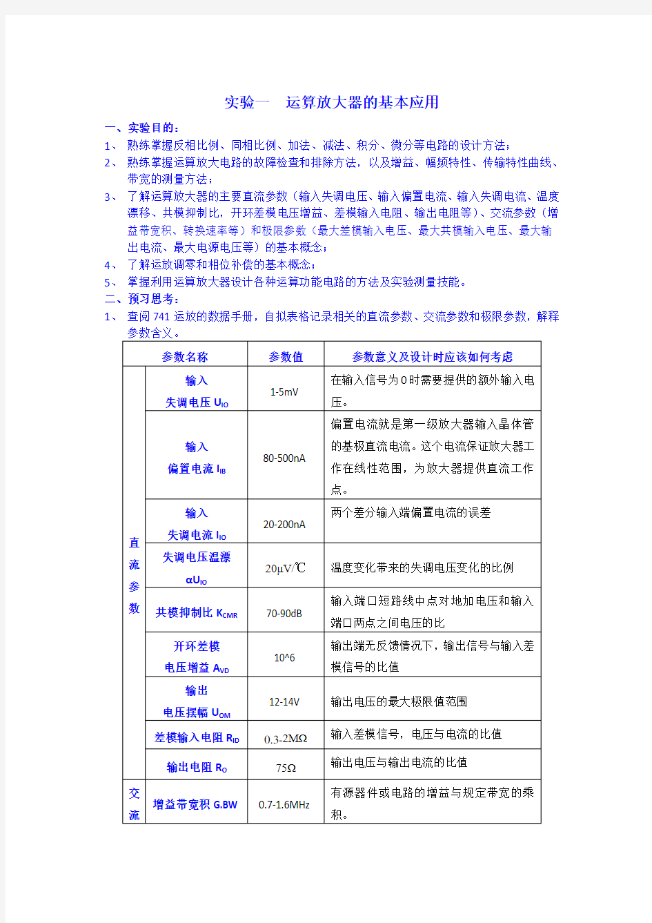 运算放大器基本应用