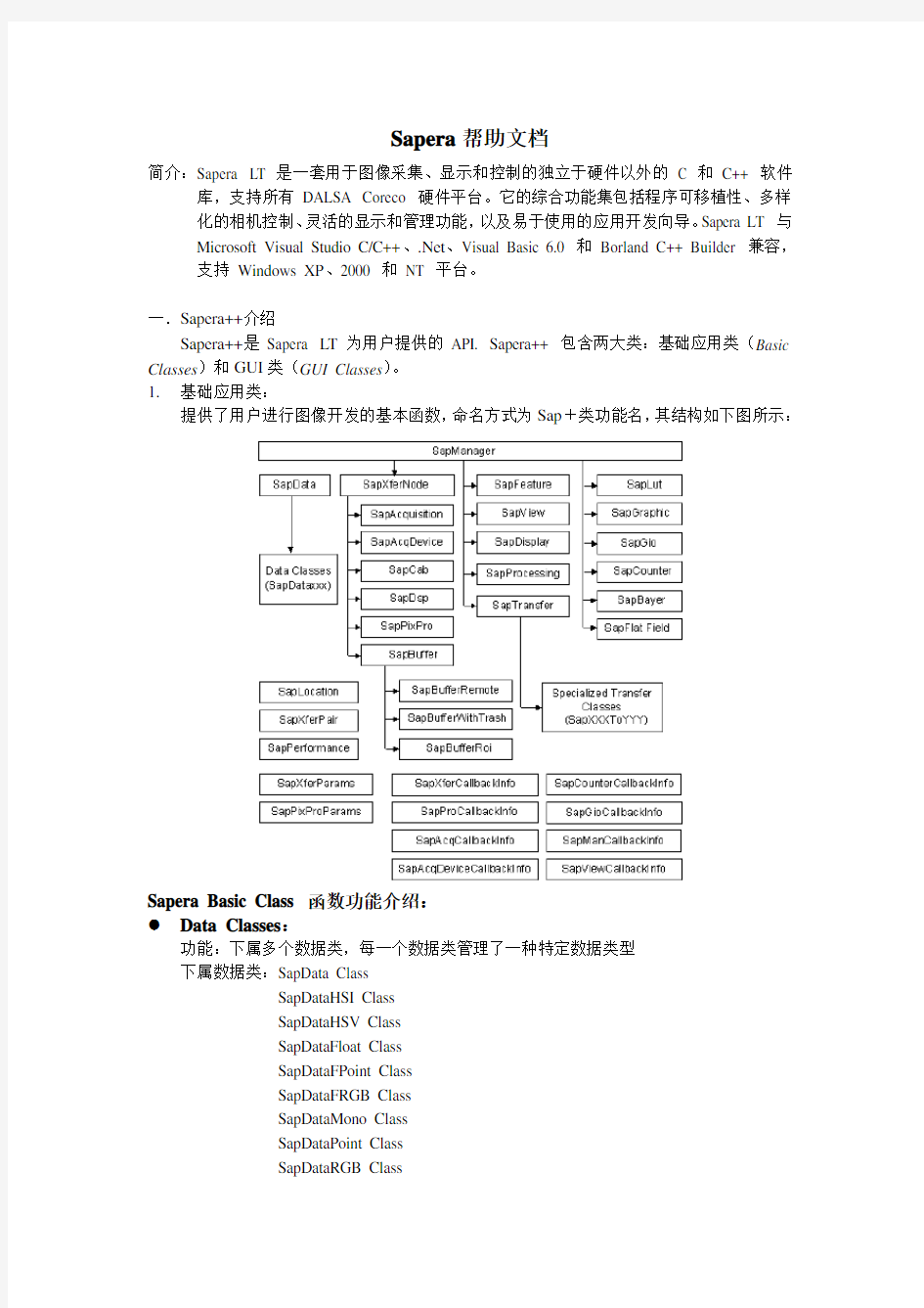 Sapera LT帮助文档 中文版