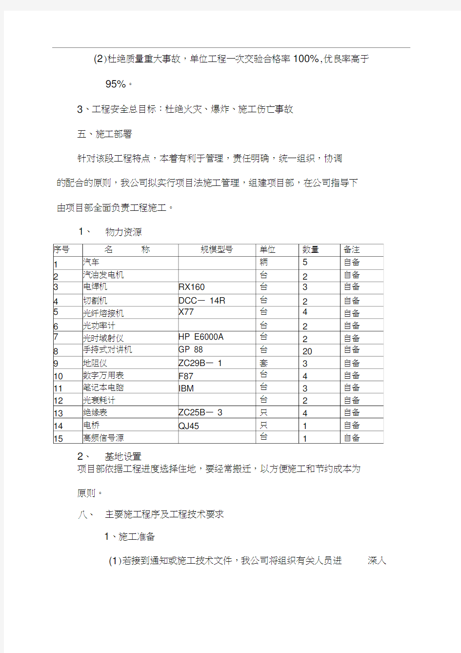 光缆线路施工组织设计.