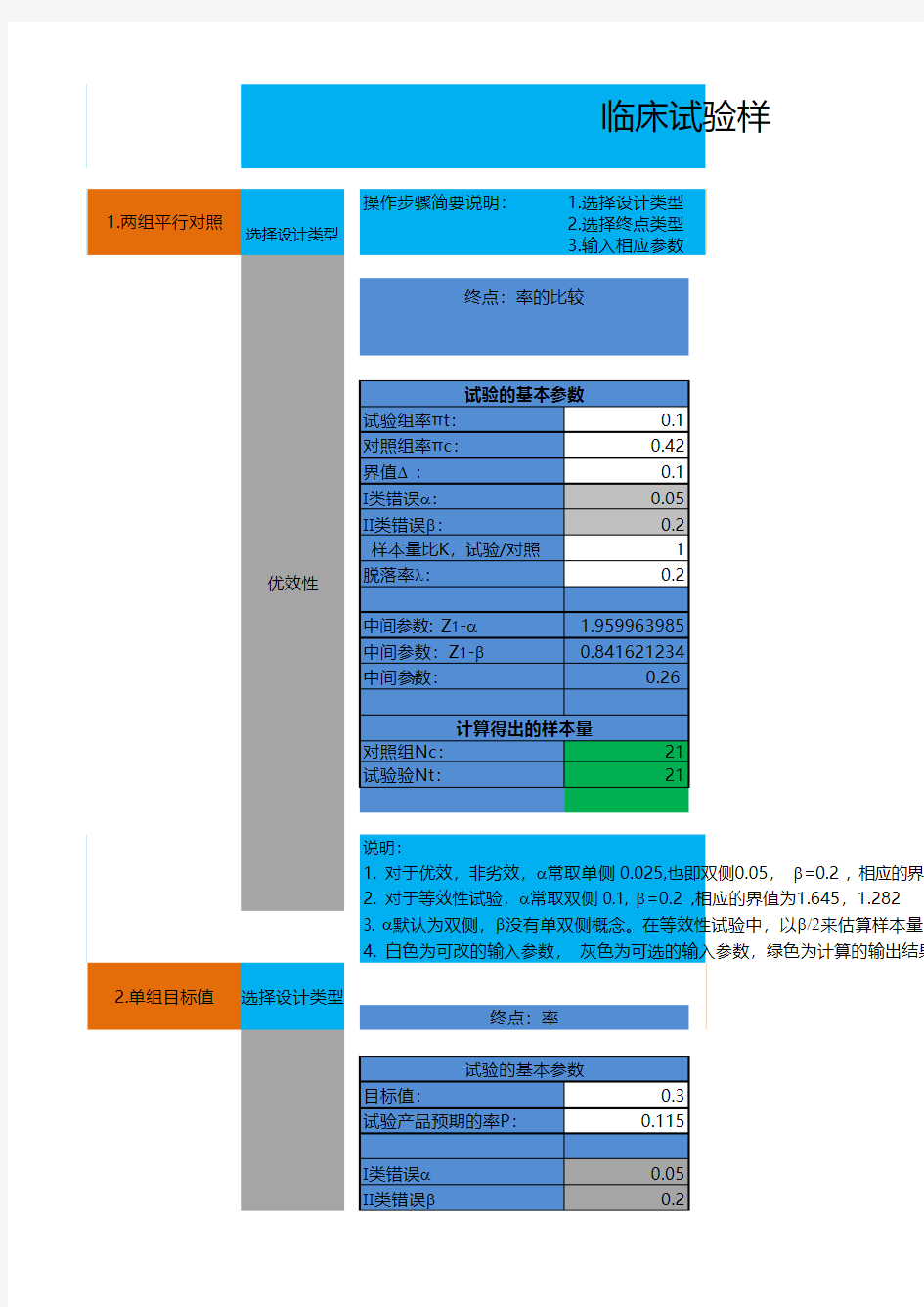 临床实验样本量计算器