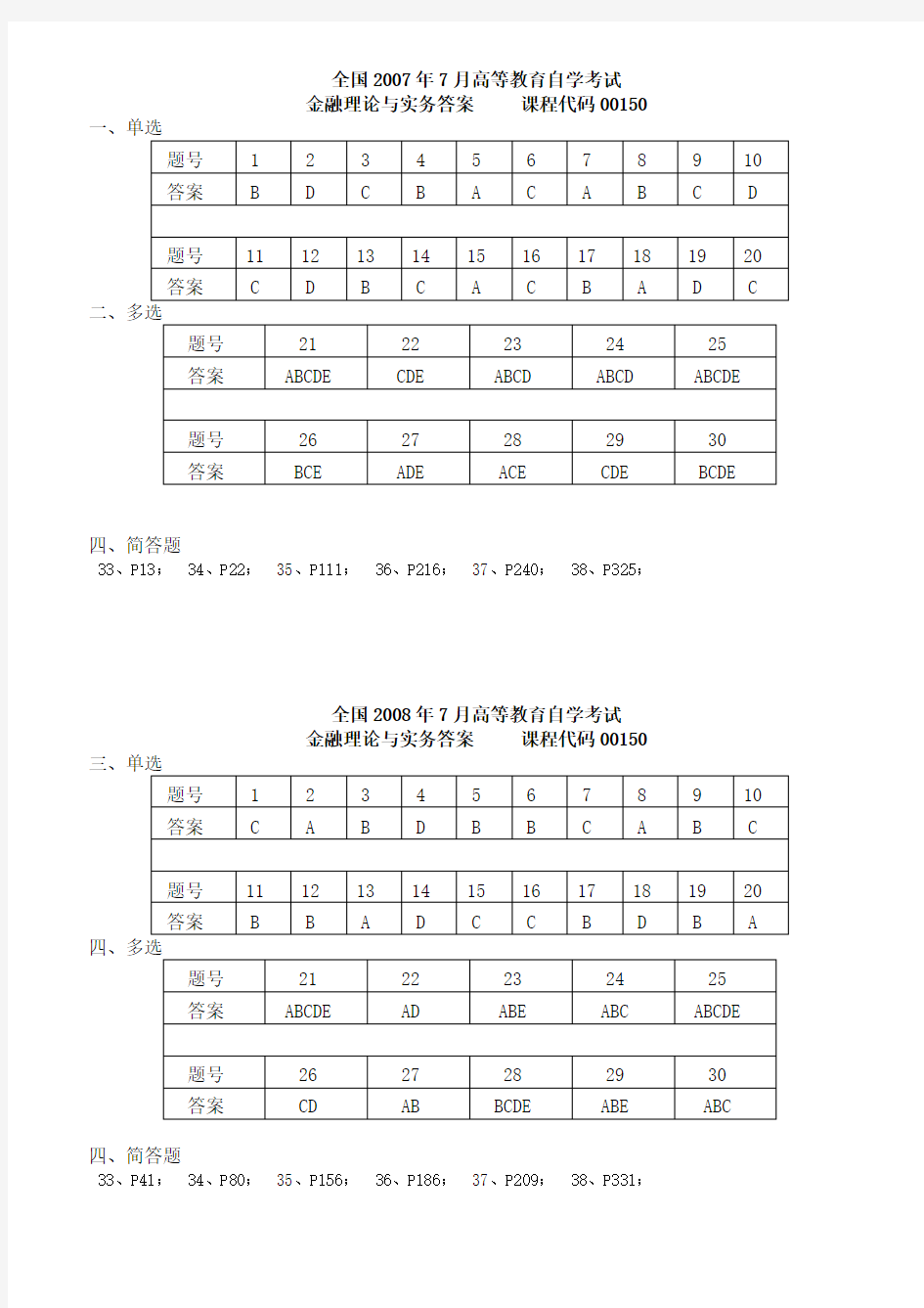 《金融理论与实务》计算题汇总 考试试题答案