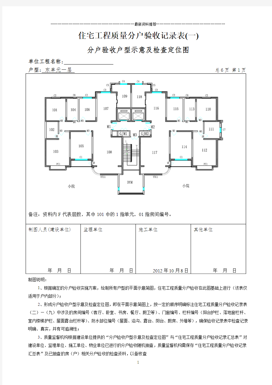 分户验收记录全套填写范例精编版