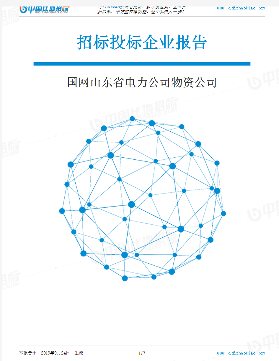 国网山东省电力公司物资公司_招标190924