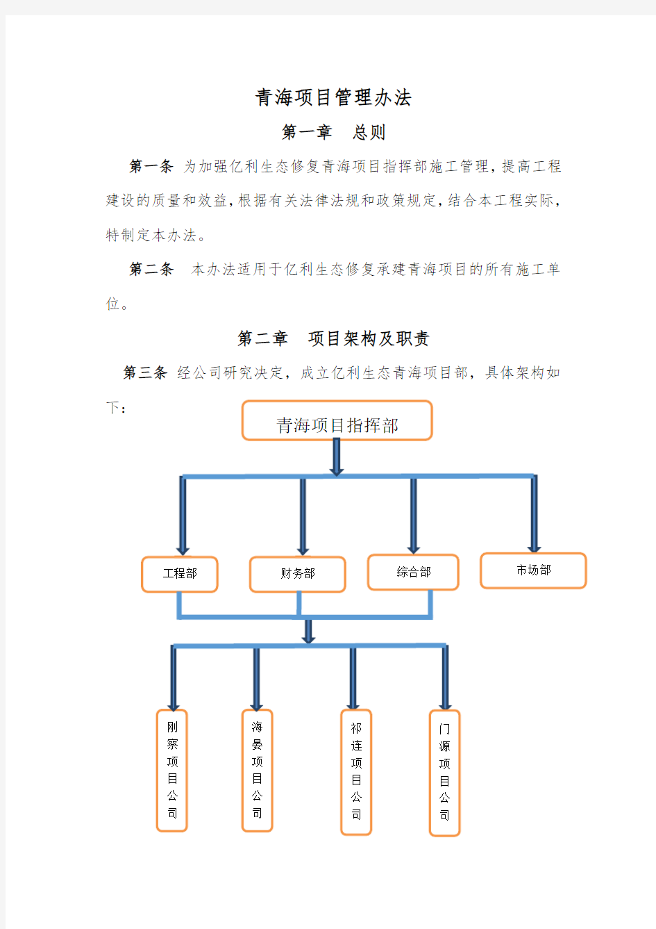 项目施工管理办法(修后)