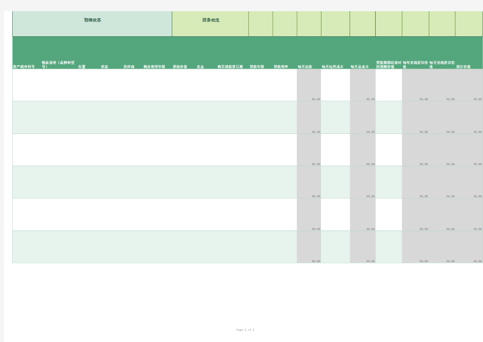 设备库存清单表Excel模板