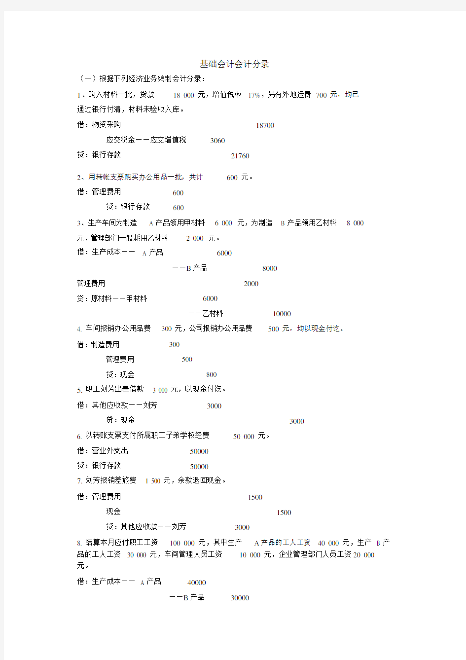 (完整版)基础会计分录大全.doc