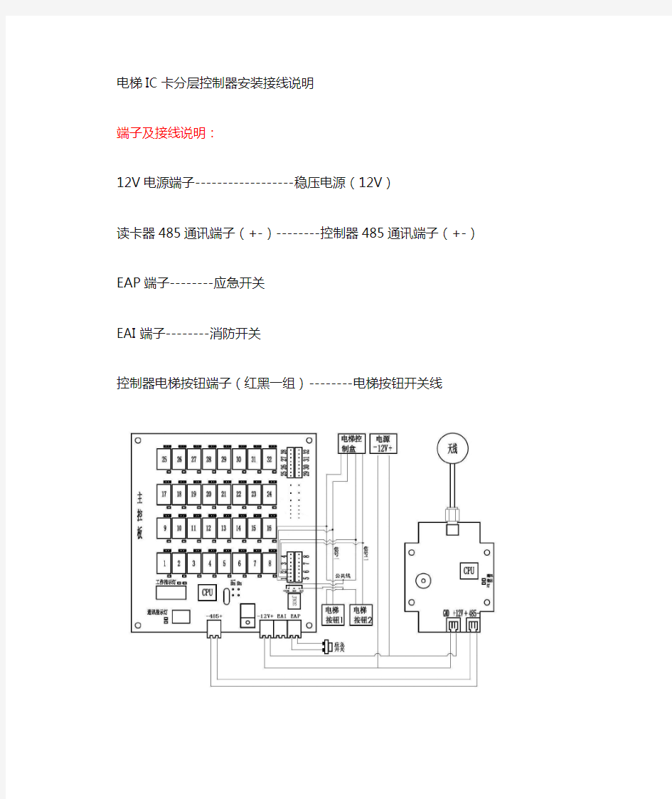 电梯IC卡分层控制器安装接线图新(功能二)
