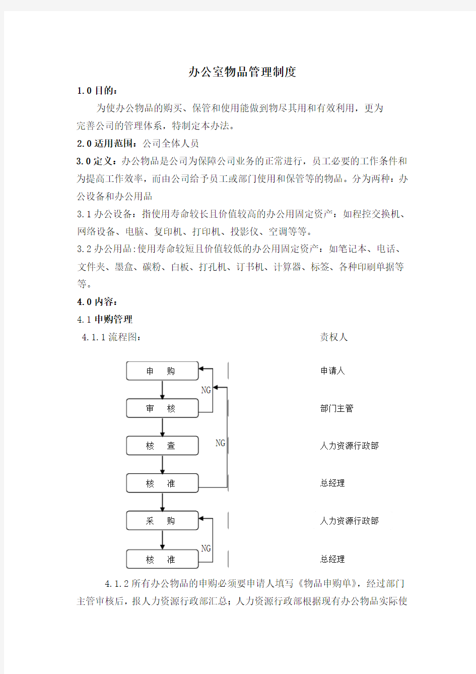 办公室物品管理制度