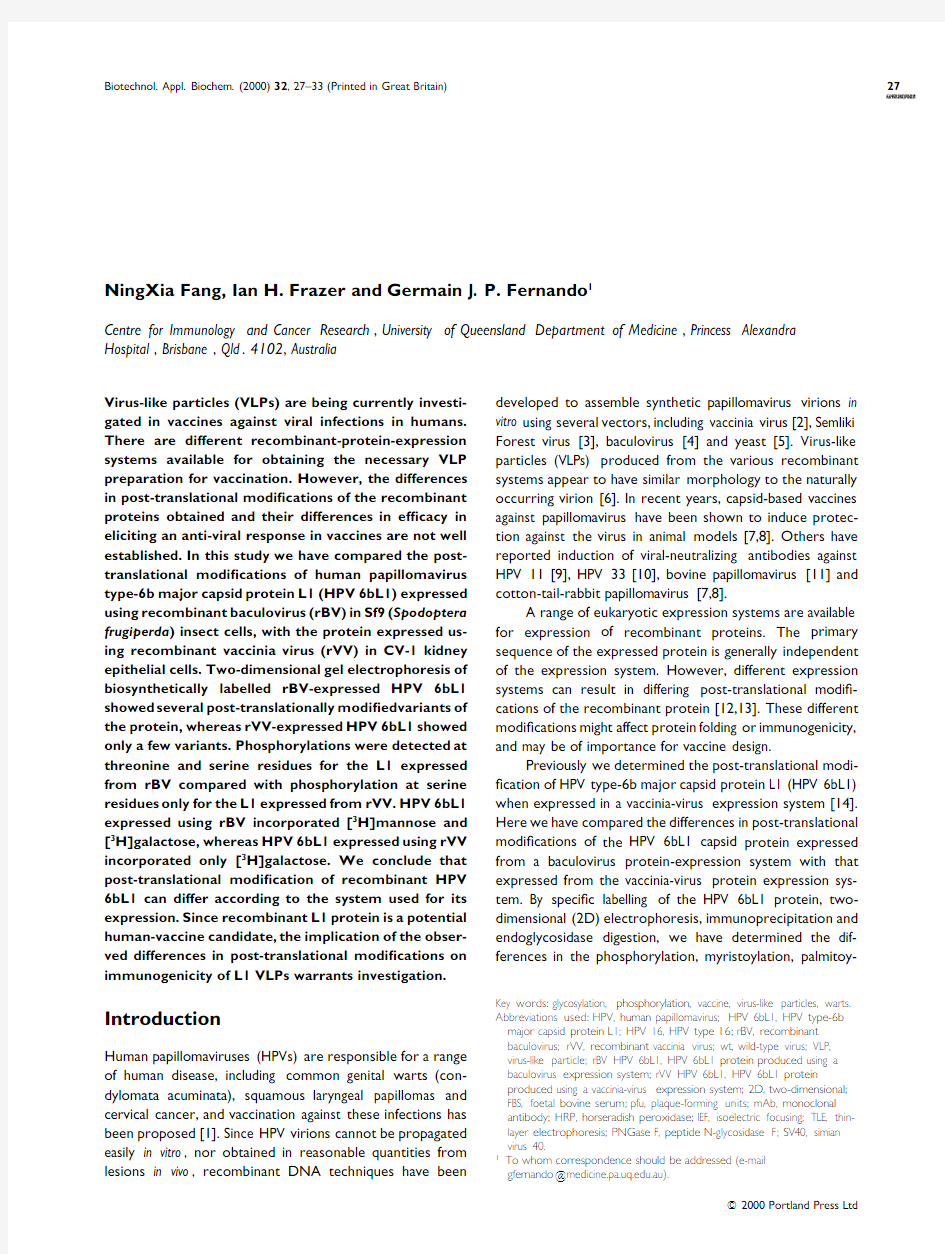 Differences in the post-translational mo