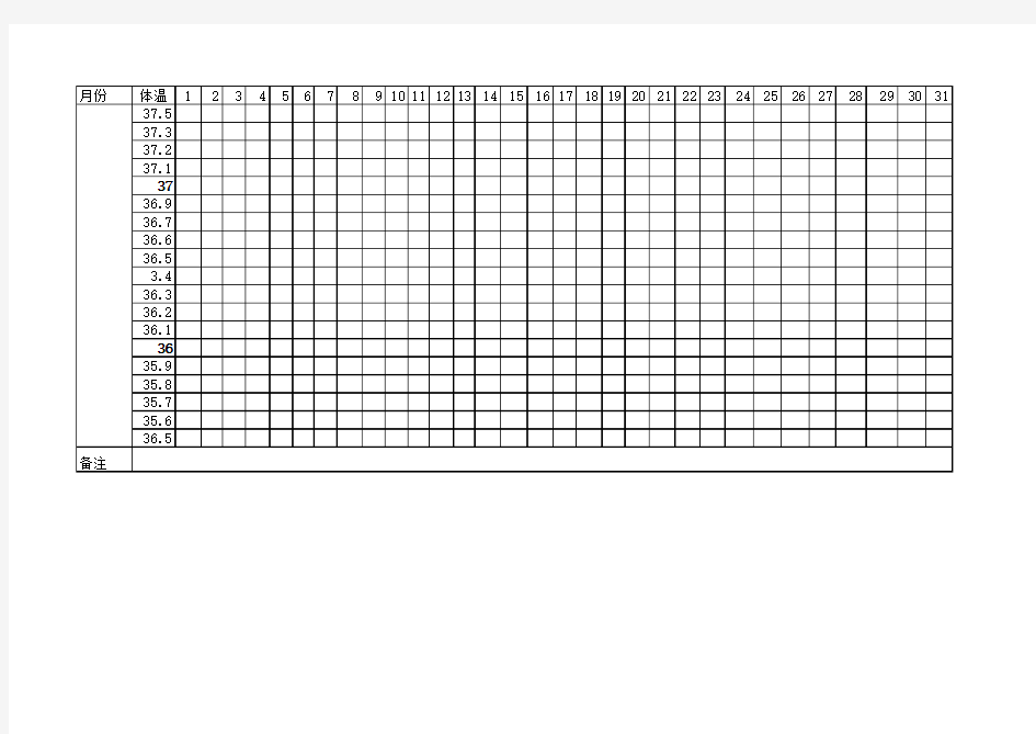 体温记录表格-监测排卵日表格