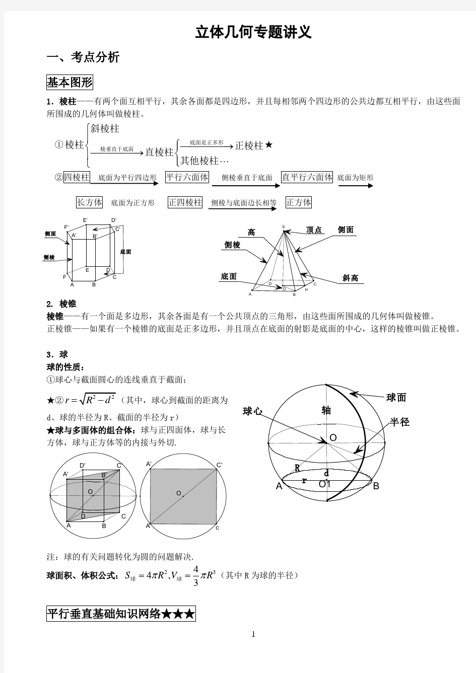 立体几何专题讲义