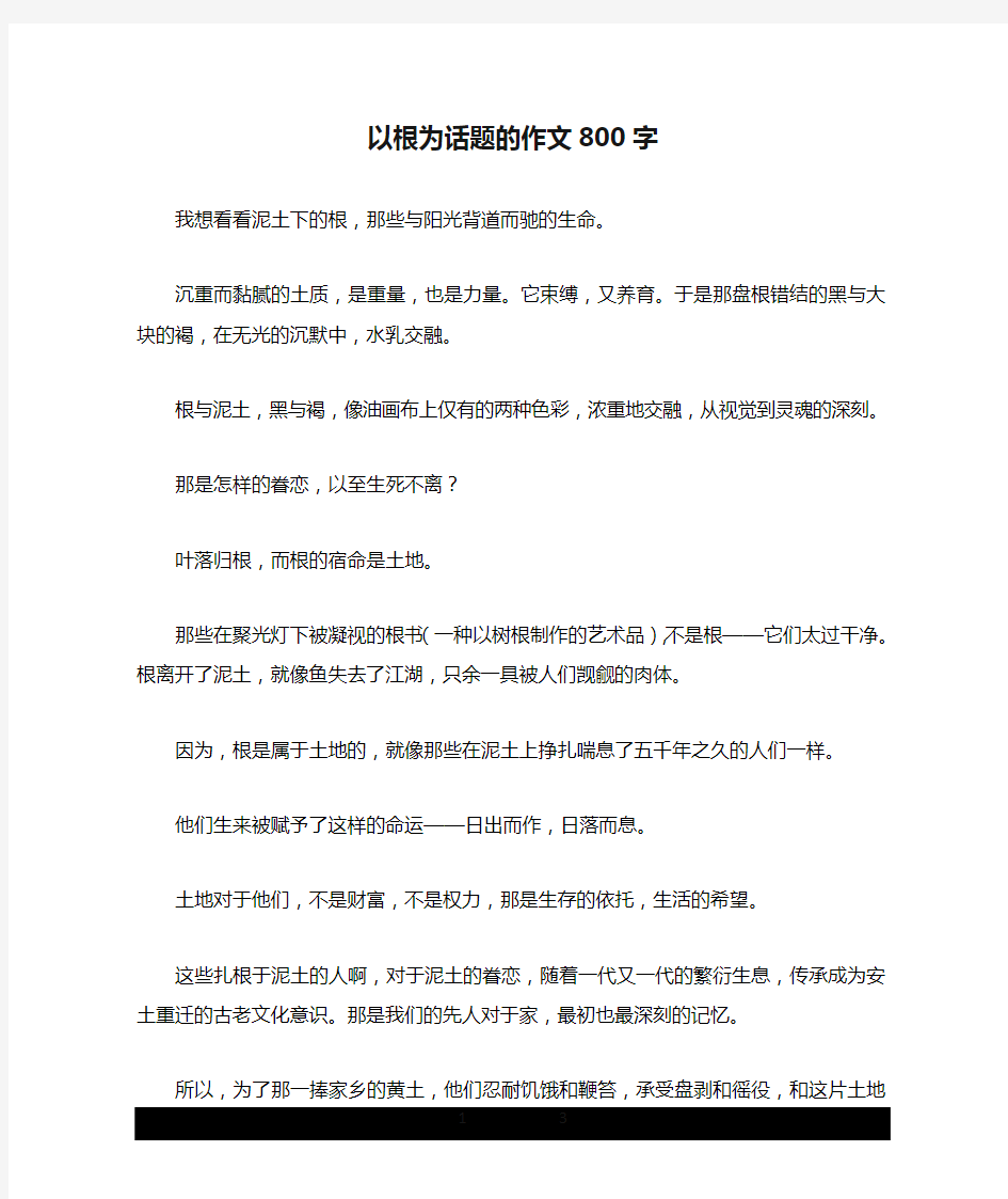 以根为话题的作文800字.doc