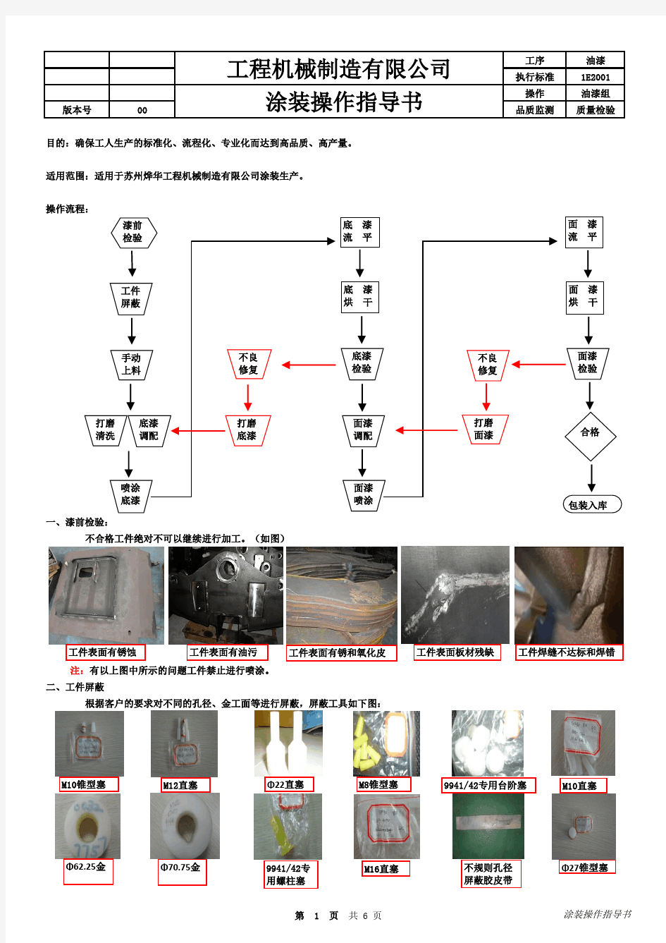 工程机械产品涂装工艺