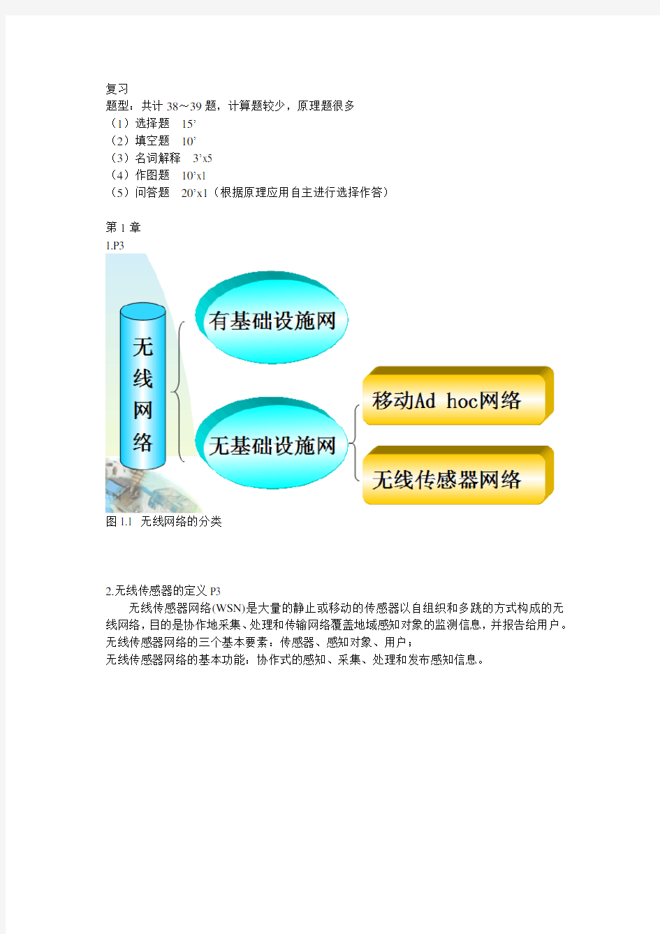 无线传感器网络复习(1_3章)