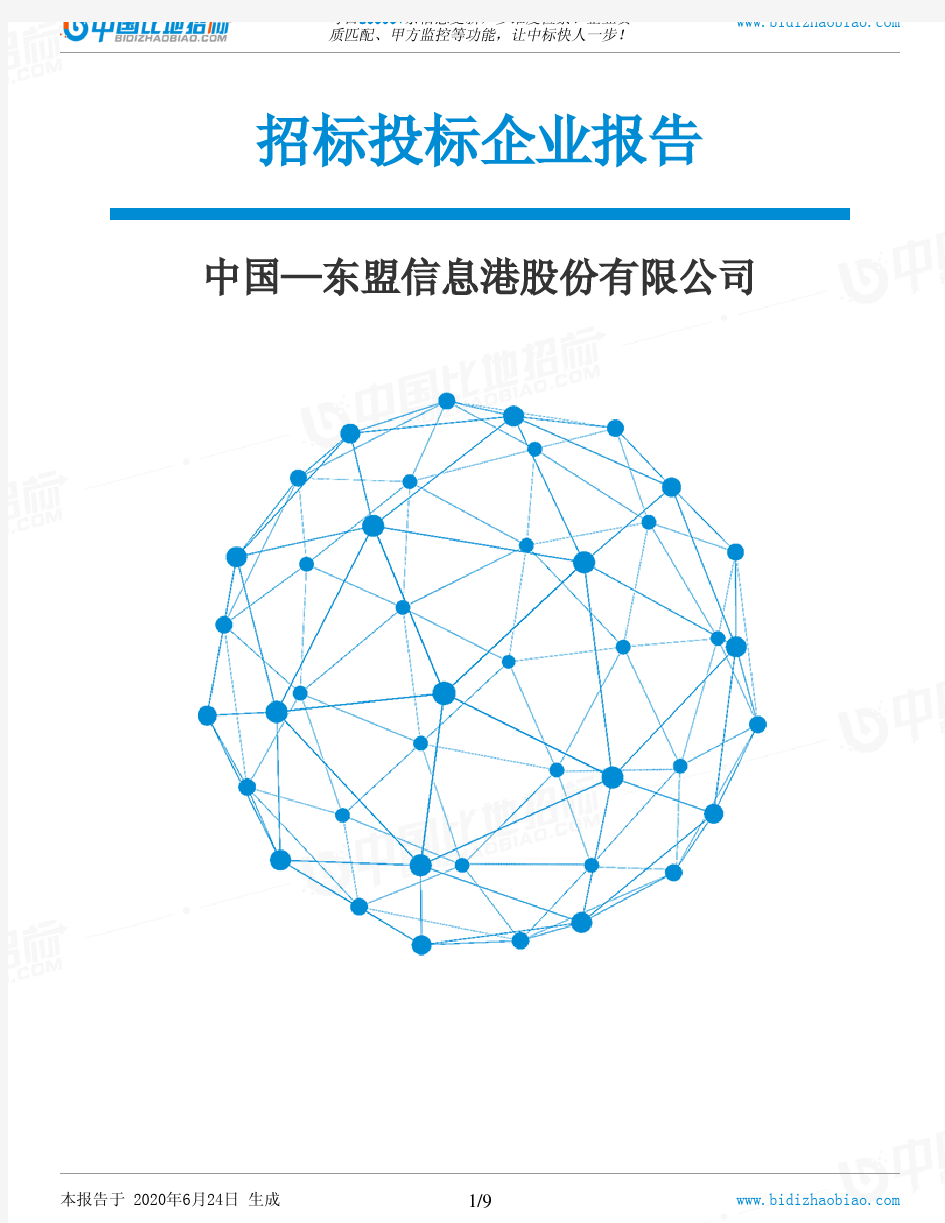 中国—东盟信息港股份有限公司-招投标数据分析报告