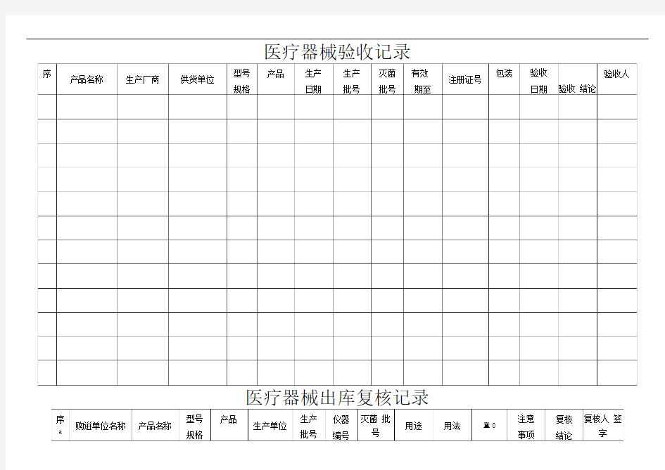 医疗器械验收记录