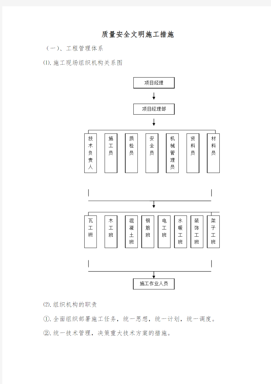 质量安全文明施工措施