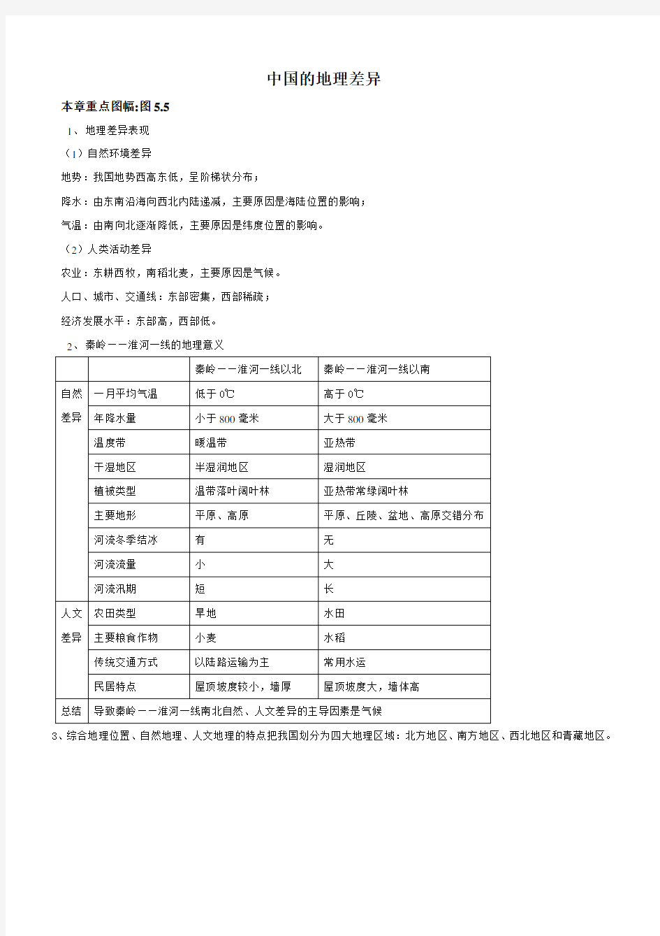 人教版八年级下册地理知识点整理