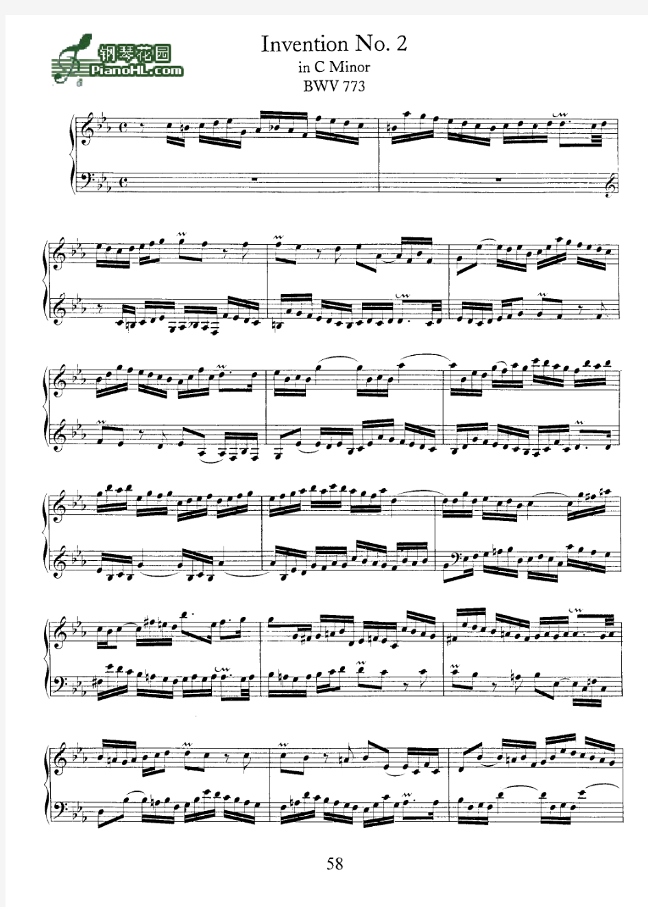 巴赫《二部创意曲与三部创意曲》BWV773