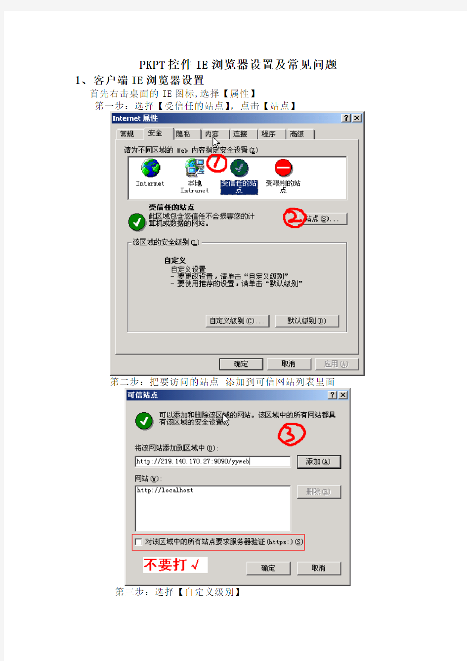 PKPT控件IE浏览器设置及常见问题