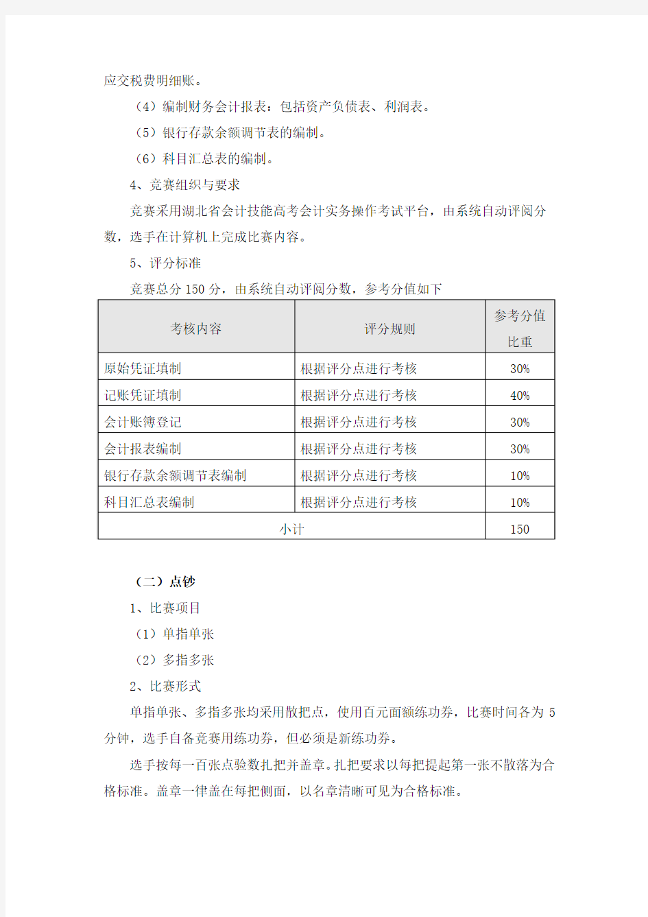(会计技能)2015年湖北省职业院校技能大赛竞赛方案8.26)