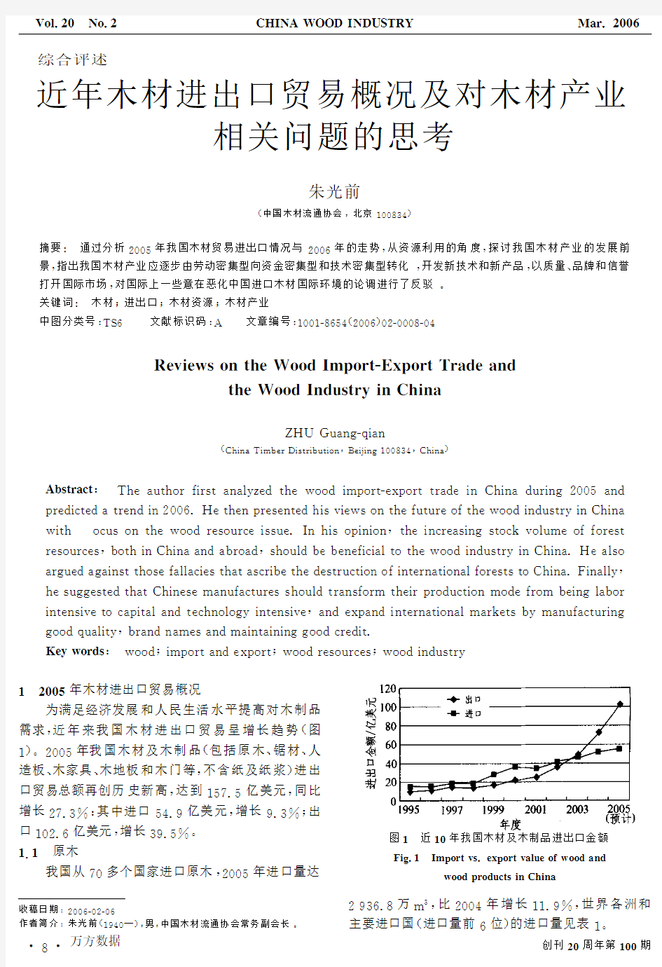 近年木材进出口贸易概况及对木材产业相关问题的思考