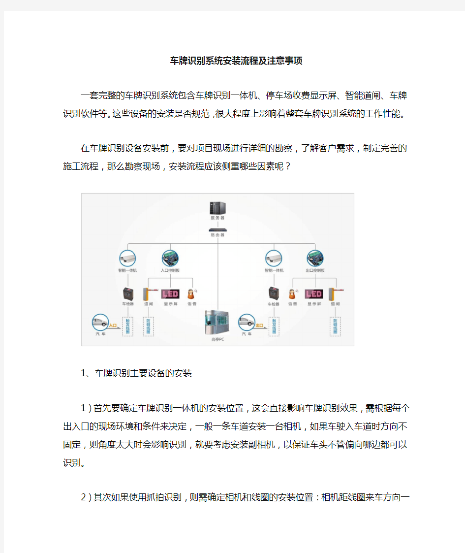 车牌识别系统安装流程及注意事项