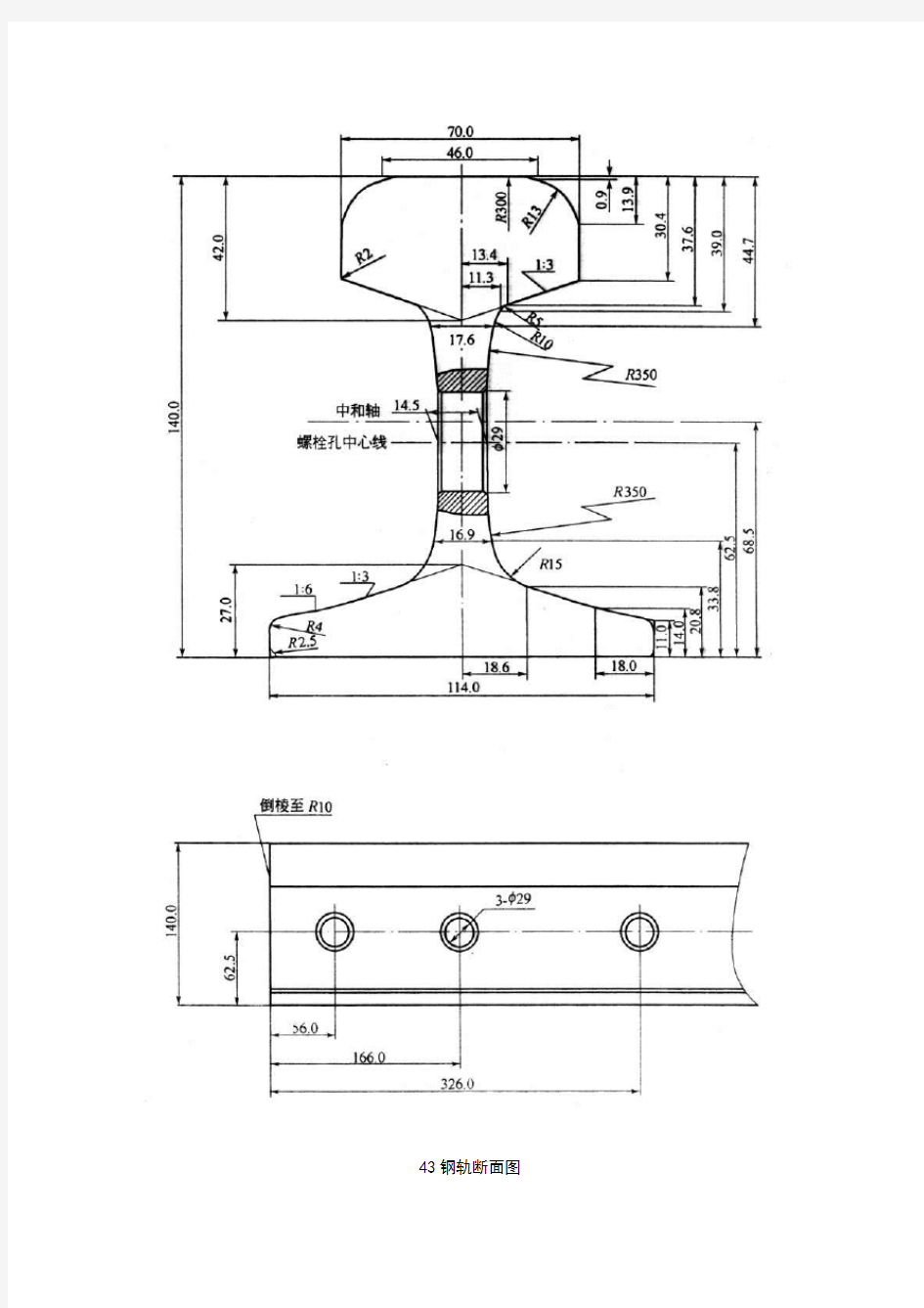 43-75钢轨尺寸图