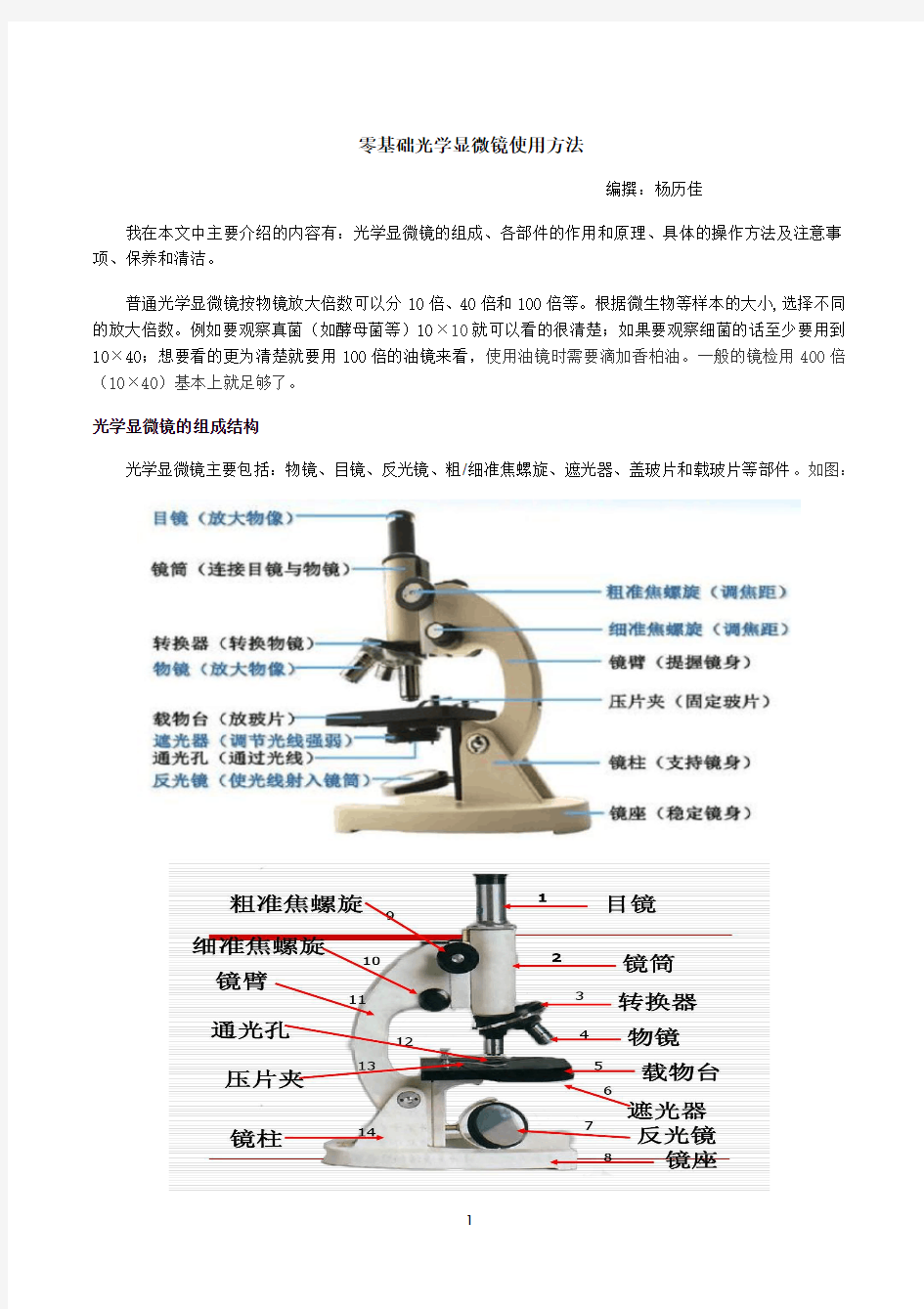 零基础光学显微镜使用方法