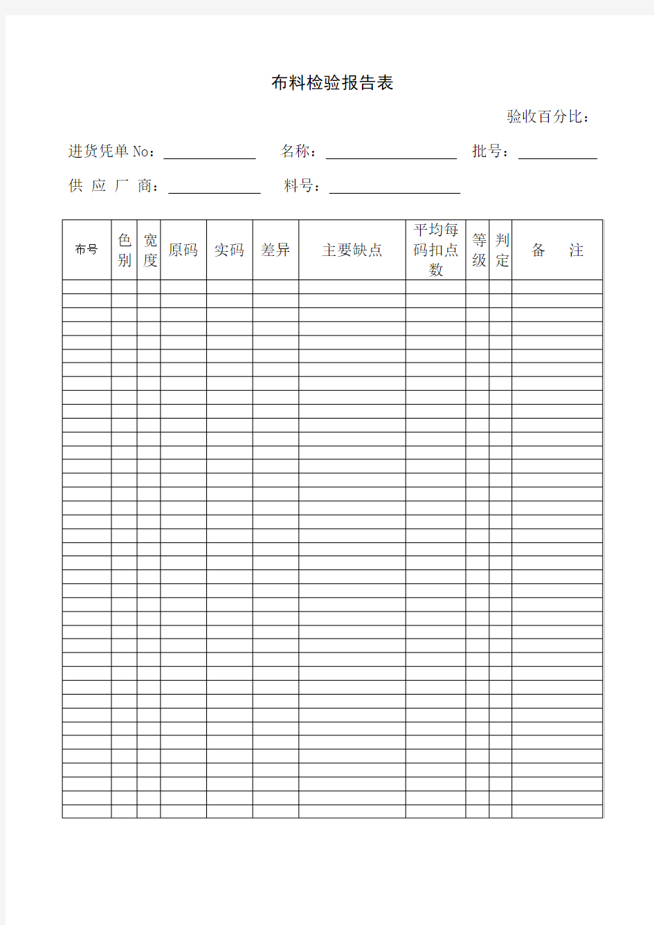 布料检验报告表 (4)