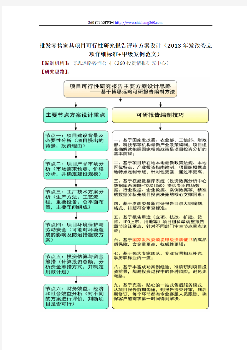 批发零售家具项目可行性研究报告评审方案设计(2013年发改委立项详细标准+甲级案例范文)