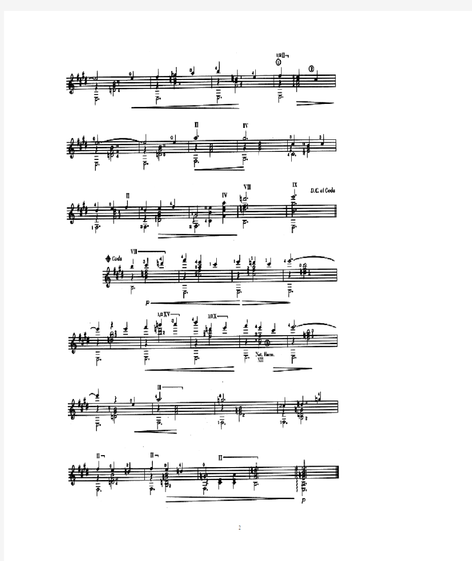 金诺佩第第一号(裸者之舞),Gymnopedie No.1;萨蒂(Erik Satie)古典吉他谱