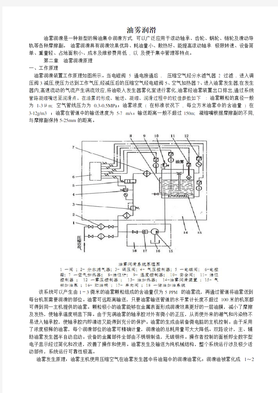 油雾润滑原理