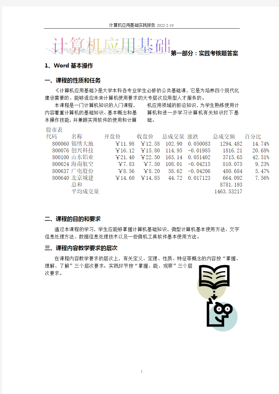 计算机应用基础实践报告