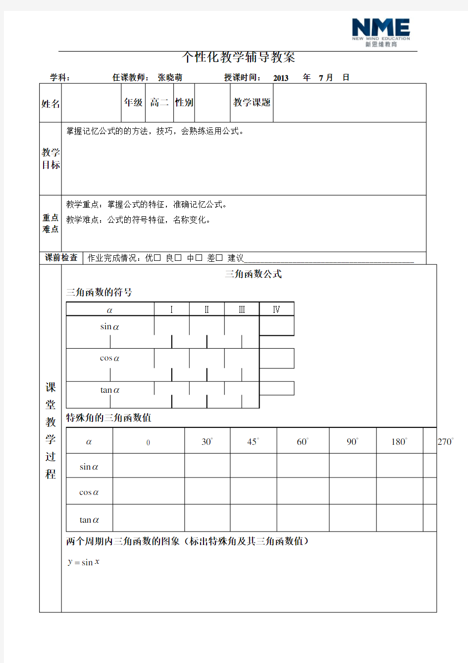 两角和与差及二倍角公式知识点