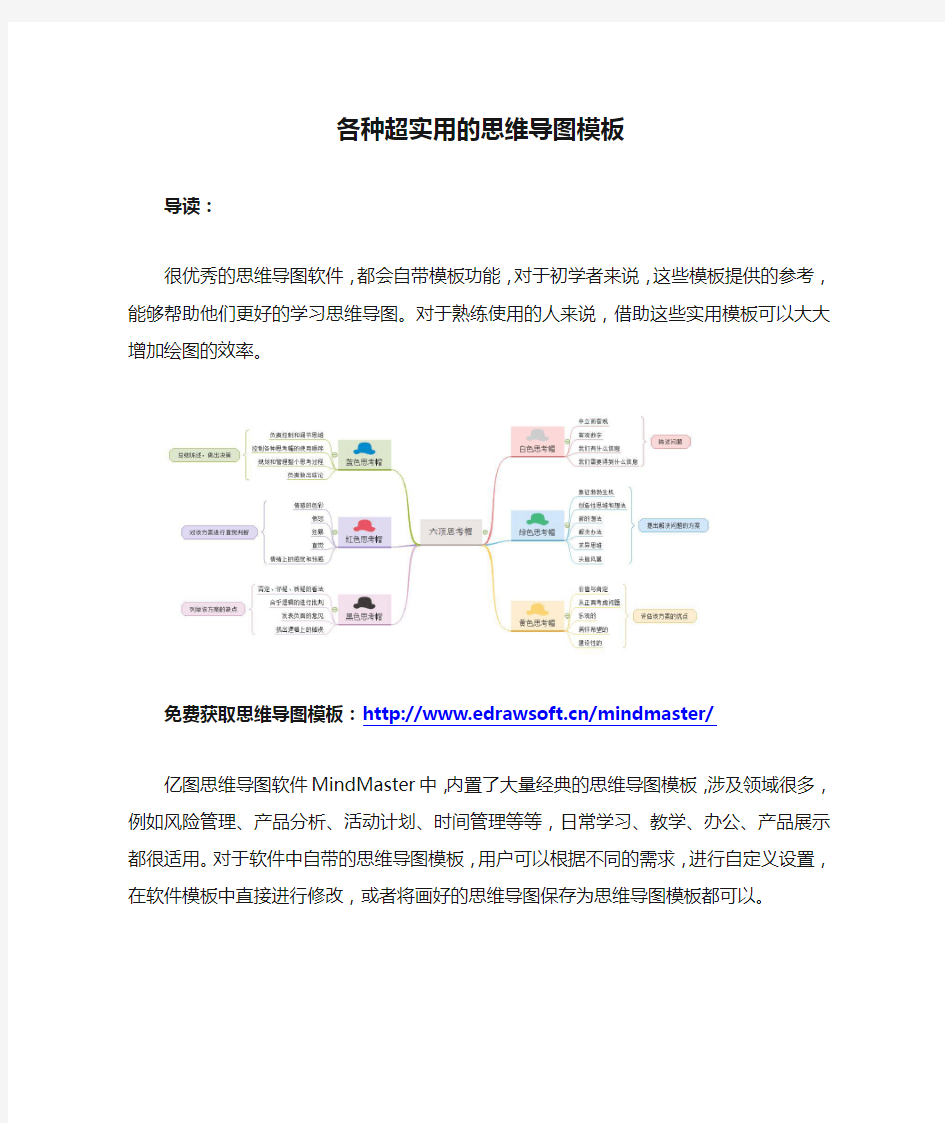 各种超实用的思维导图模板