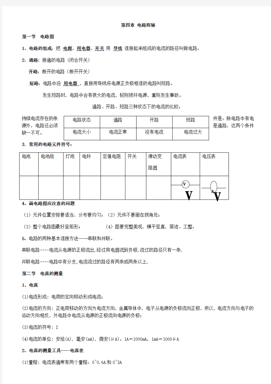 初二上册科学知识点总结