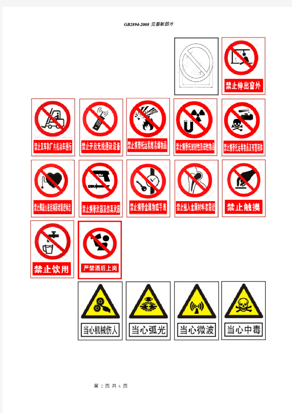 (完整版)安全标识--安全禁止、警告、指令、提示标志大全图片
