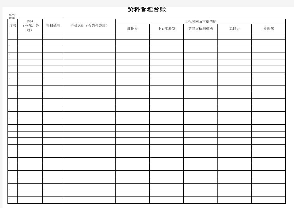 工程资料管理台账(样表)