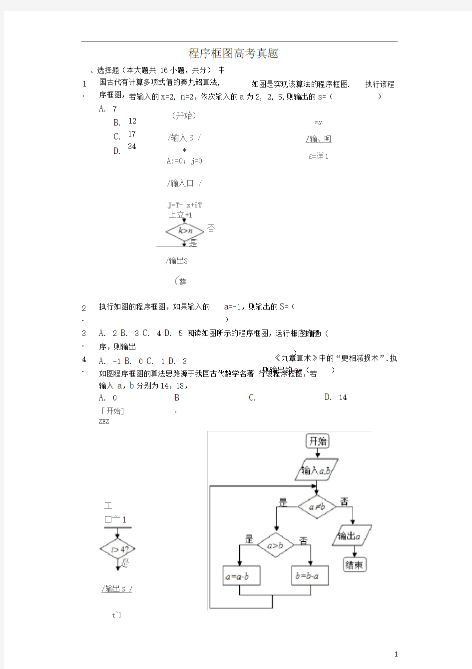 程序框图高考真题