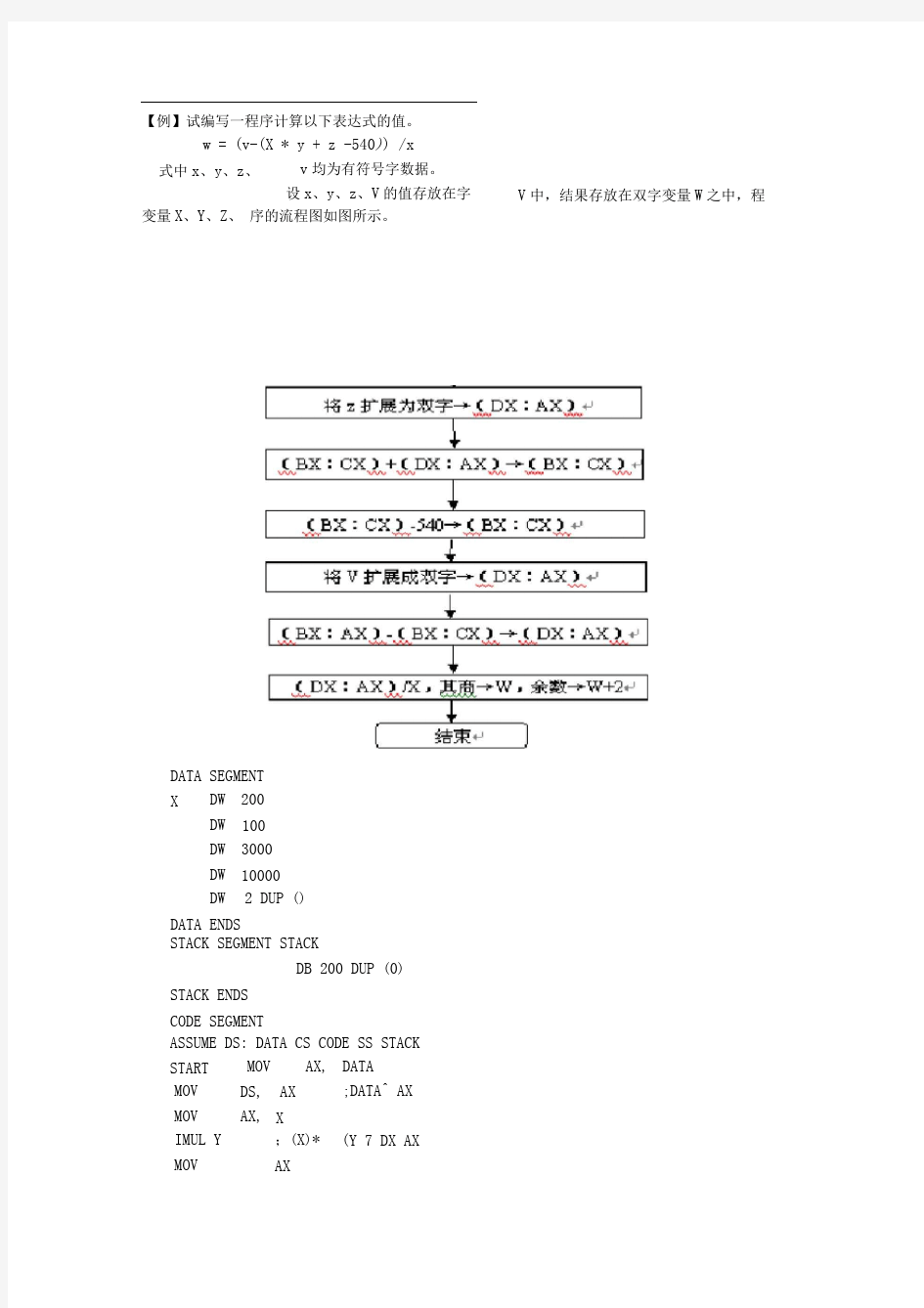 汇编语言程序例题