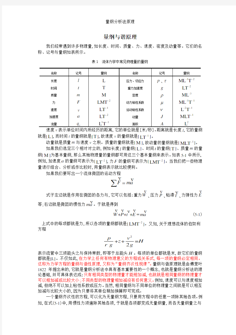 量纲分析法原理