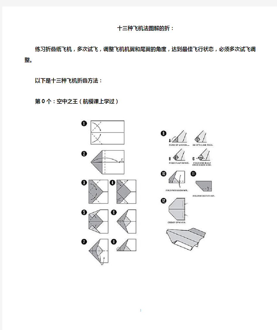 十二种飞机法图解的折