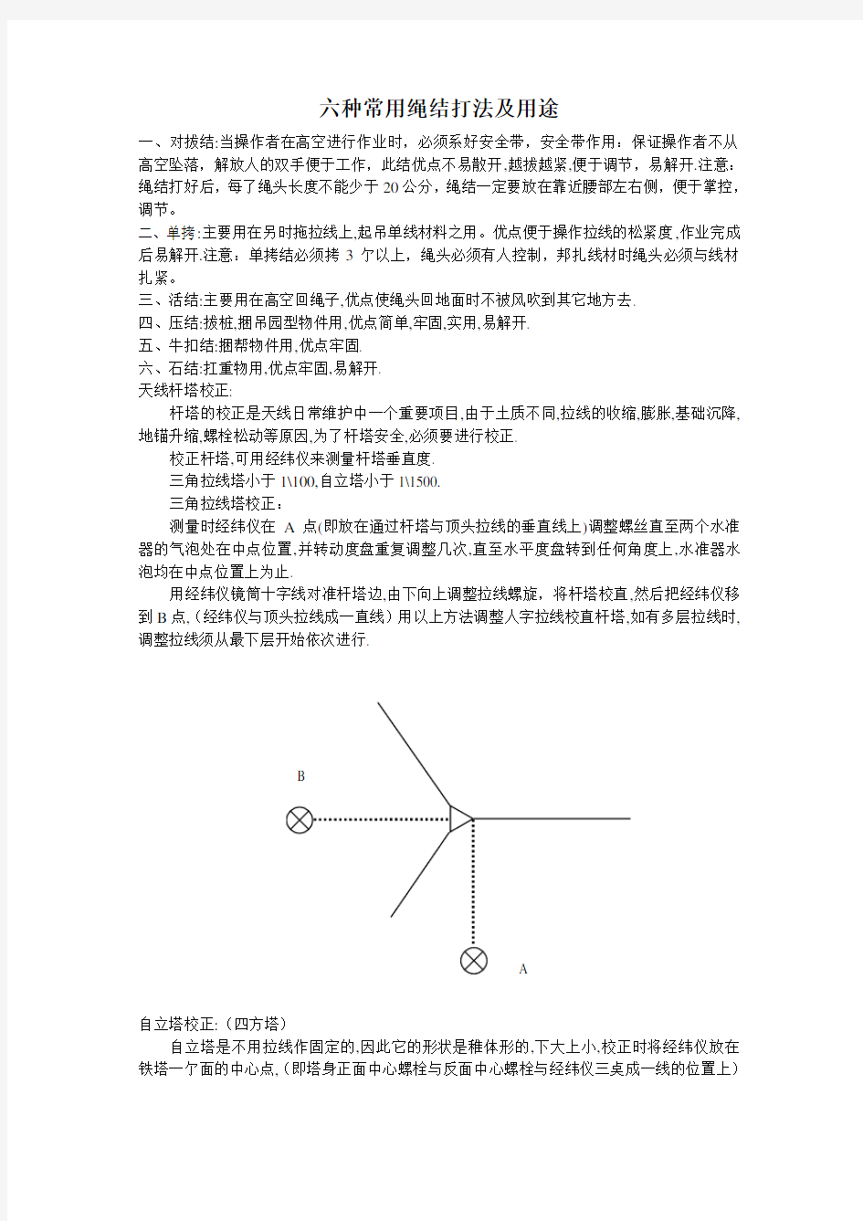 六种常用绳结打法及用途