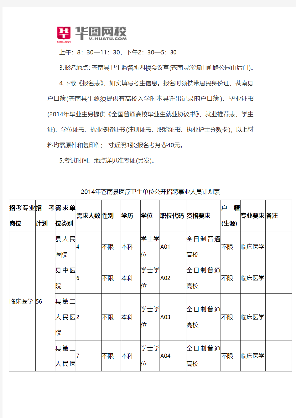 2014年浙江苍南县卫生事业单位考试注意事项