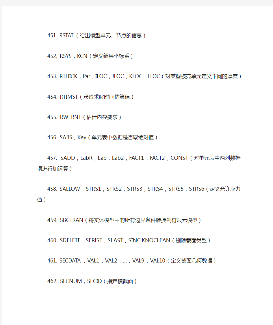 ANSYS_常用的命令